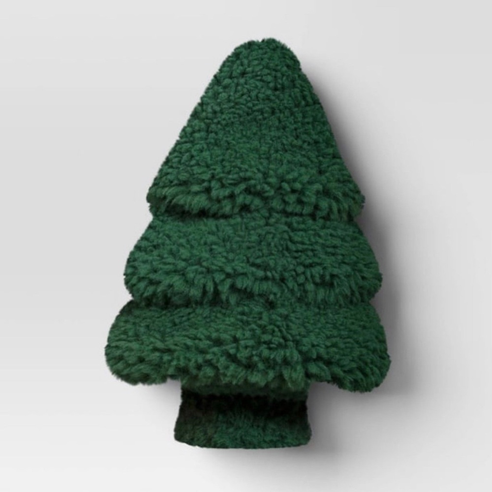 Threshold Faux Shearling Tree Shaped Throw Pillow Green - Target